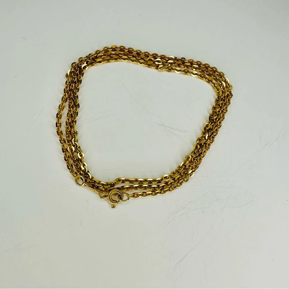 Vintage BALESTRA Solid 18k Italian Yellow Gold 20” Cable Chain Necklace, 4.9g